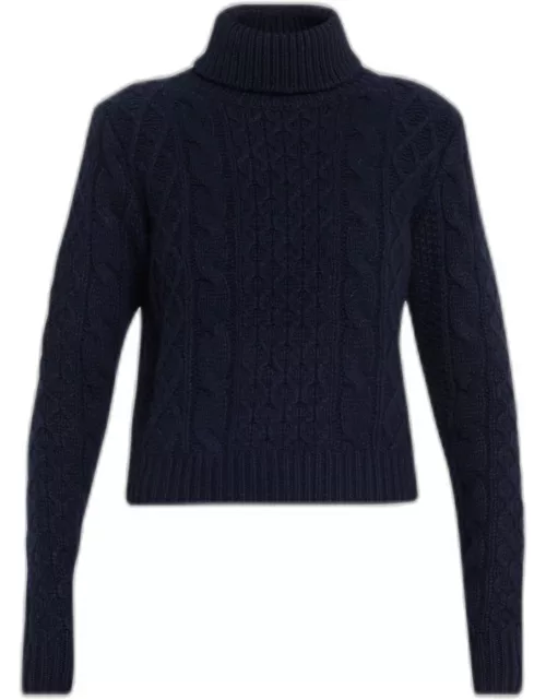 Andrina Cable Cashmere-Wool Turtleneck Sweater