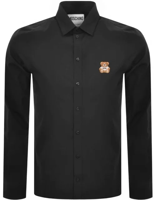 Moschino Long Sleeve Teddy Patch Shirt Black