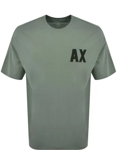 Armani Exchange Crew Neck Logo T Shirt Green