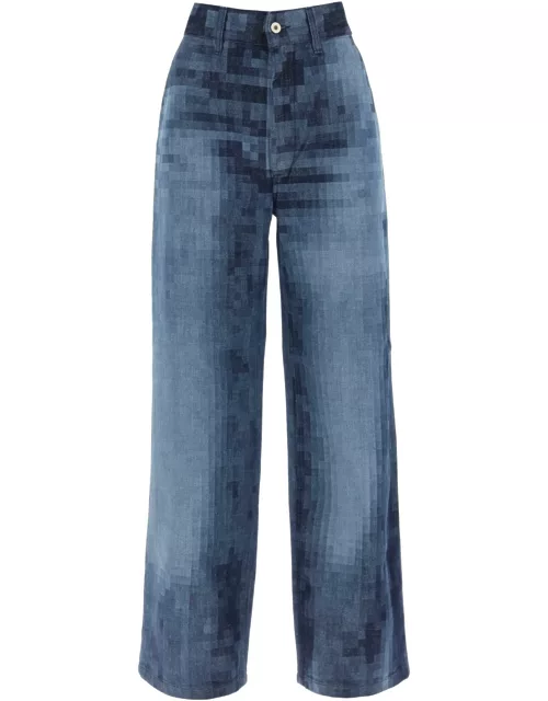 LOEWE Pixelated jeans with wide leg