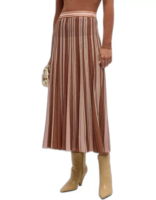 Luminosity Striped Lurex Midi Skirt