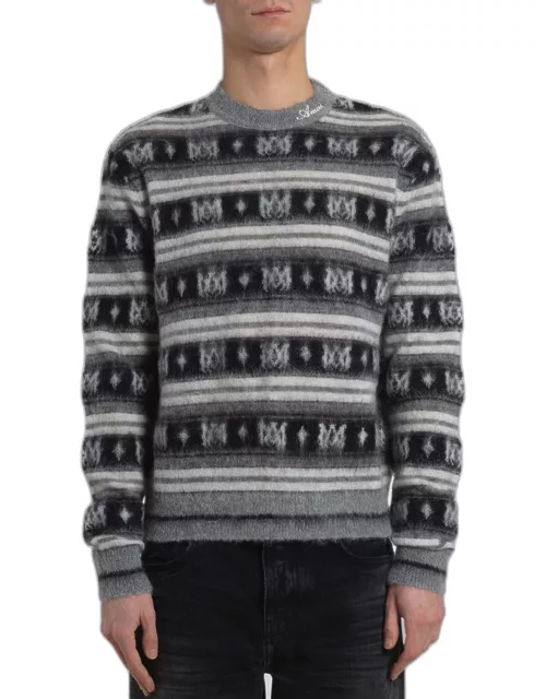 Men's MA Monogram Striped Sweater