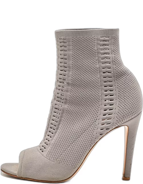 Gianvito Rossi Grey Knit Fabric Vires Ankle Bootie