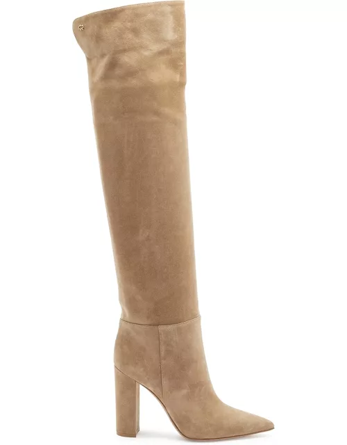 Gianvito Rossi Piper 100 Suede Over-the-knee Boots - Camel