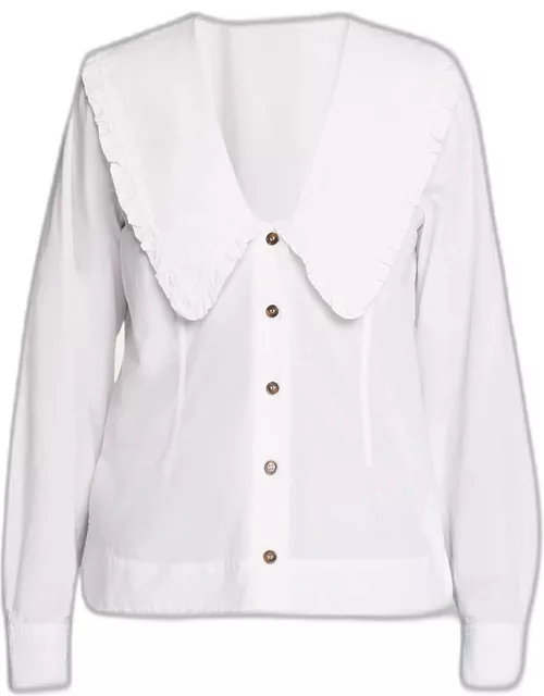 Collared Button-Front Shirt