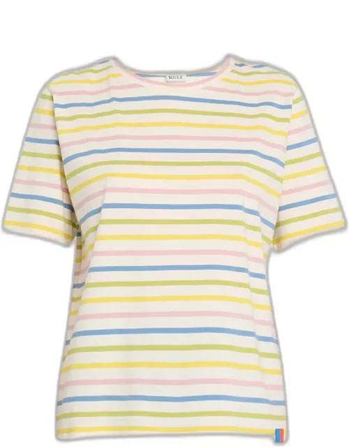 The Modern Rainbow Stripe Short-Sleeve Cotton T-Shirt