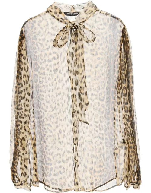 Roberto Cavalli Silk Shirt With Leopard Print