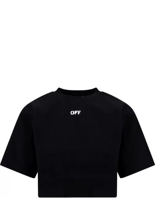Off-White Black off Cropped T-shirt