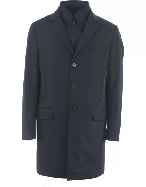Fay double Coat Coat In Technical Stretch Fabric