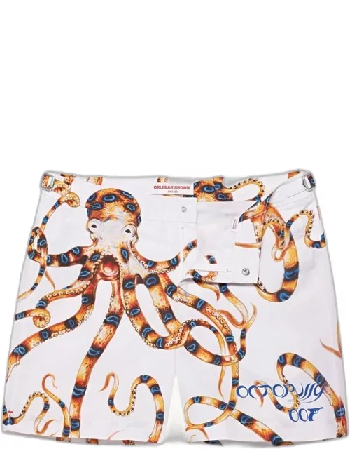Bulldog - 007 Octopussy Repeat Print Mid-Length Swim Short