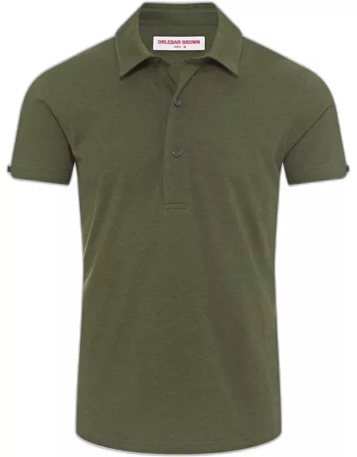 Sebastian Cotton Silk - 007 Thyme Tailored Fit Short-Sleeve Cotton-Silk Polo Shirt