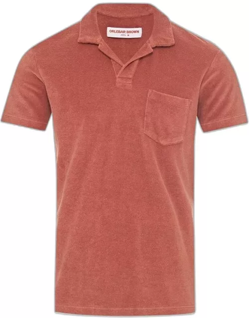 Terry Towelling - 007 Mauve Tailored Fit Organic Cotton Towelling Resort Polo Shirt