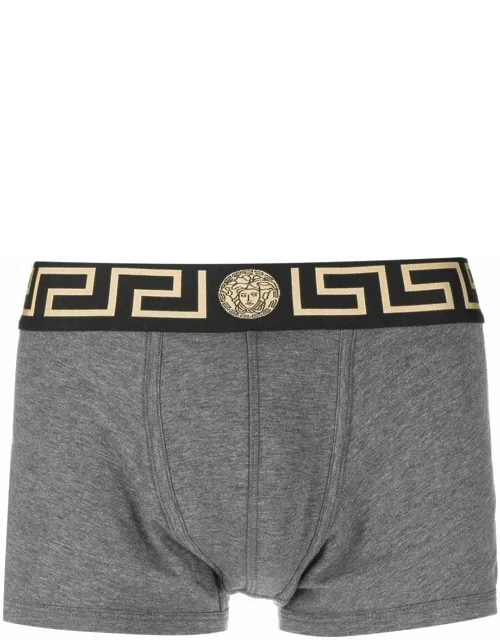 Grey boxers with logo band