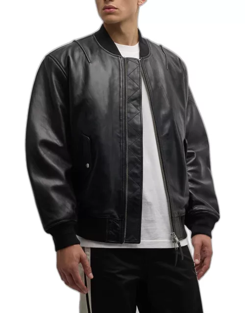 Men's L-Pritts Leather Bomber Jacket
