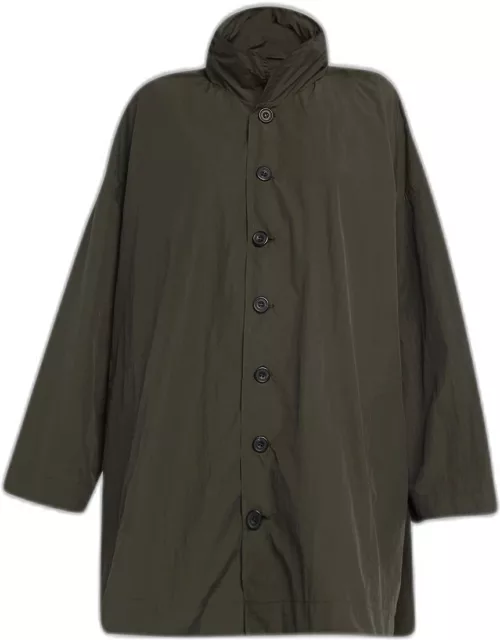 Smaller Front Larger Back Coat With Button Away Hood (Long Plus Length)