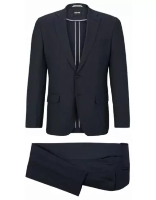 Slim-fit suit in a performance-stretch wool blend- Dark Blue Men's Business Suit