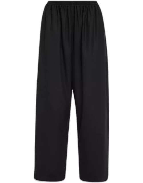 Wool Japanese Trousers With Ankle Slit