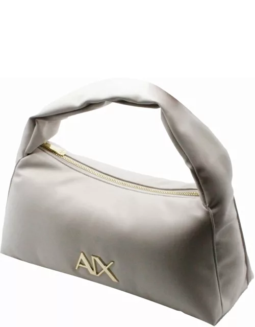 Armani Collezioni Shoulder Shopping Bag Made Of Soft Faux Leather With Zip Closure And Front Logo. Internal Pockets.
