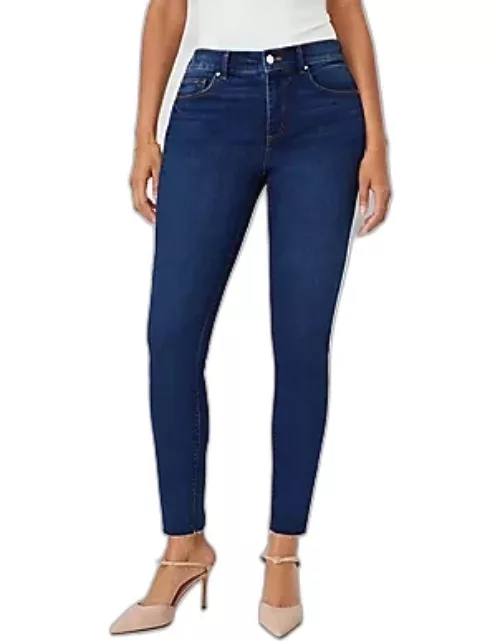 Ann Taylor Mid Rise Skinny Jeans in Dark Stone Wash - Curvy Fit