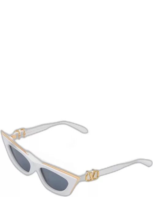 V-Goldcut I Acetate & Titanium Cat-Eye Sunglasse