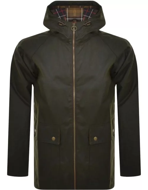 Barbour Hooded Bedale Wax Jacket Green