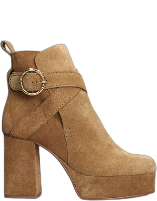 See by Chloé Lyna High Heels Ankle Boots In Leather Color Suede