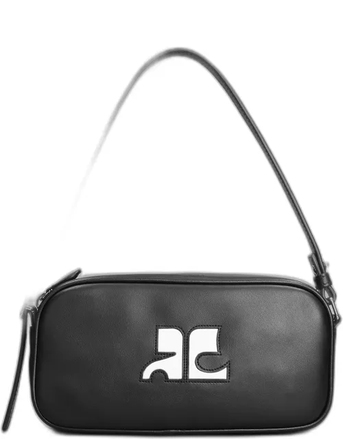 Courrèges Baguette Hand Bag In Black Leather