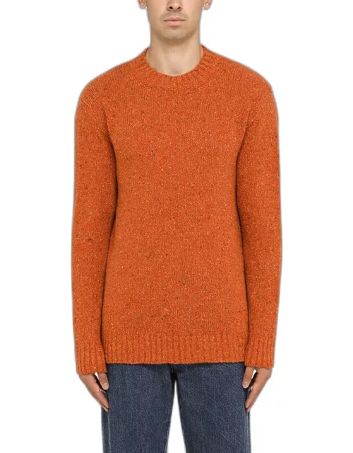 Orange wool crew-neck sweater