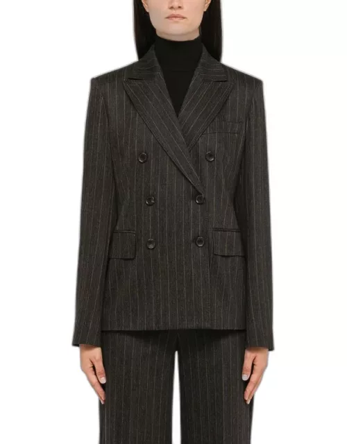 Grey pinstripe double-breasted jacket