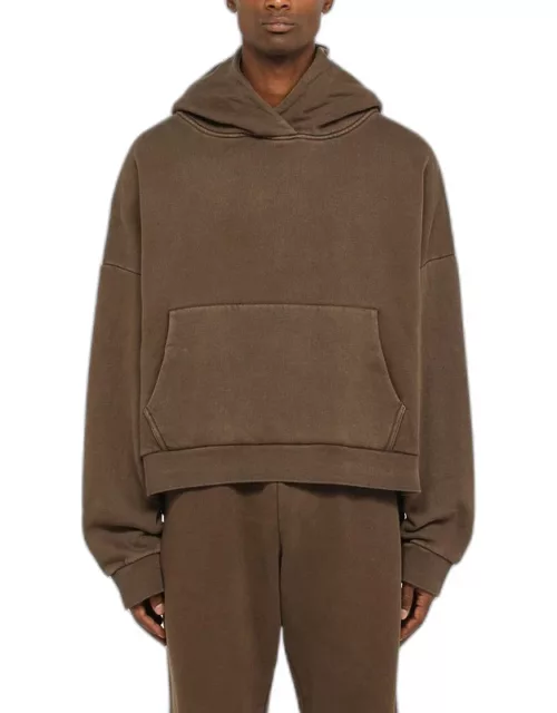 Brown hoodie in organic cotton