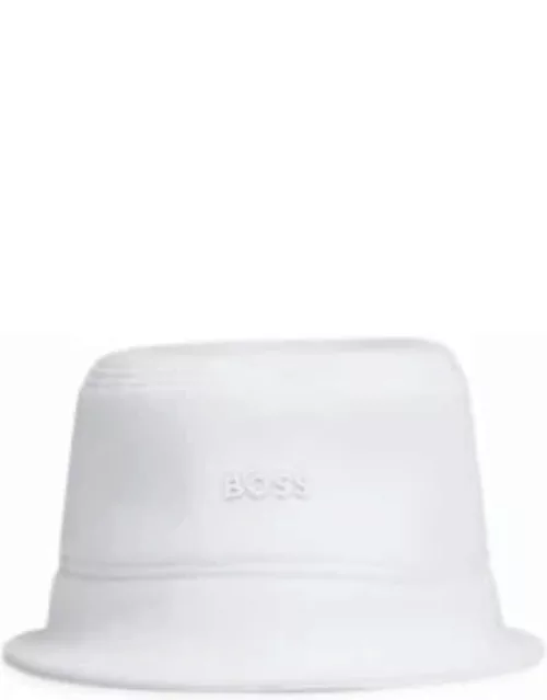 Cotton-piqu bucket hat with logo detail- White Men's Accessorie