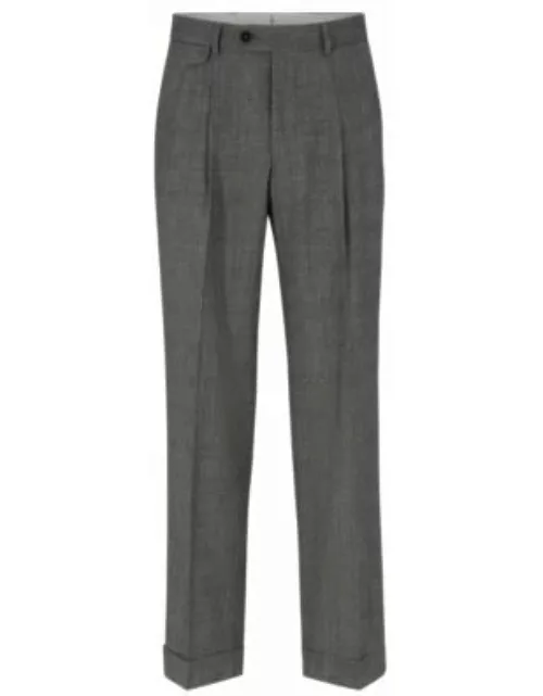 Relaxed-fit trousers in checked stretch wool- Silver Men's Winter Outfit
