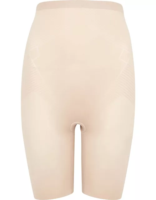 Spanx Thinstincts 2.0 High-Waist Mid-Thigh Shorts - Beige
