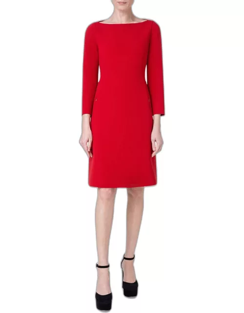 Double-Face Wool Short Dres