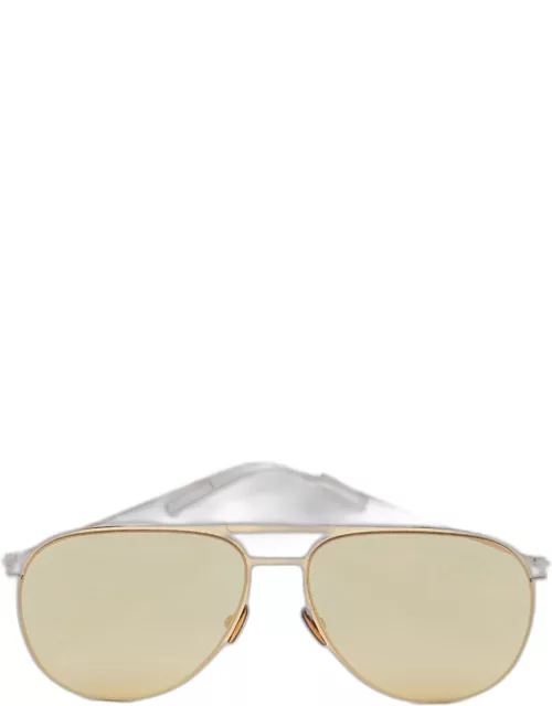 Dior Homme Gold/Black Mirrored DIOR0205S Aviator Sunglasse