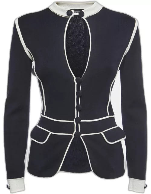 Emporio Armani Midnight Blue Knit Buttoned Jacket
