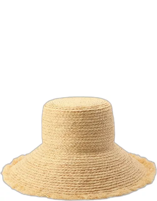 fringe straw bucket hat