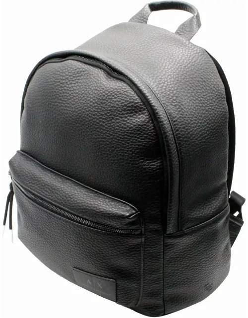 Armani Collezioni Backpack In Very Soft Faux Leather In Soft Grain With Logo On The Front. Adjustable Shoulder Straps.
