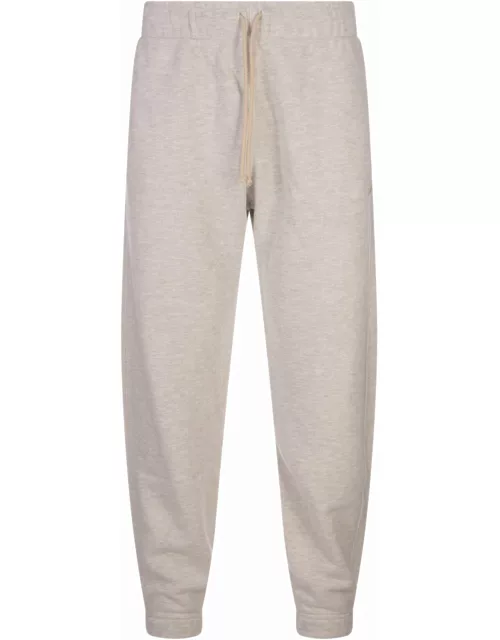 Autry Melange Ivory Cotton Tapered Jogger