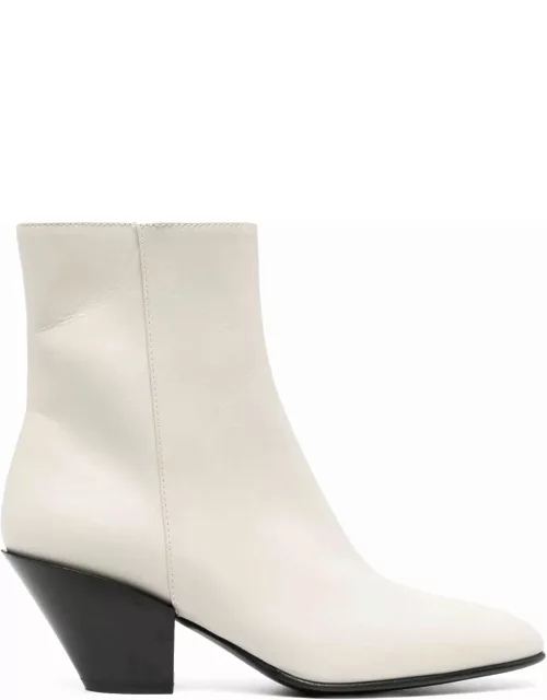 Roberto Festa Bone White Calf Leather Allyk Ankle Boot
