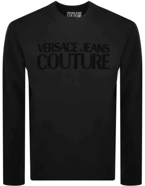 Versace Jeans Couture Flock Logo Sweatshirt Black