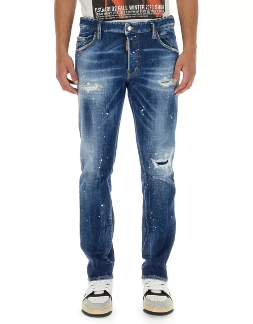 dsquared patent leather effect jean