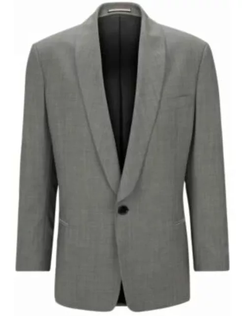 Relaxed-fit jacket in mohair-look virgin wool- Dark Grey Men's Sport Coat