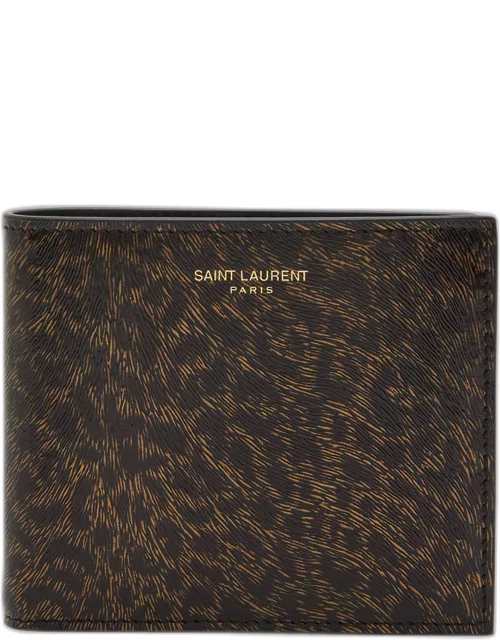 Men's Leopard-Print Leather Wallet