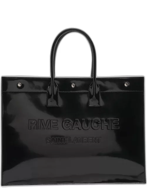 Men's Rive Gauche Large Patent Leather Tote Bag