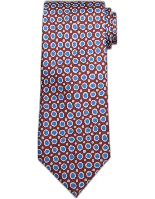 Men's Circle-Print Silk Tie