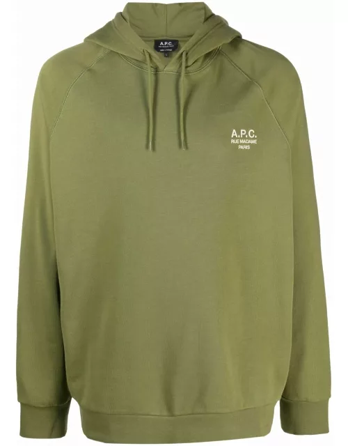 A.P.C. logo-print cotton hoodie