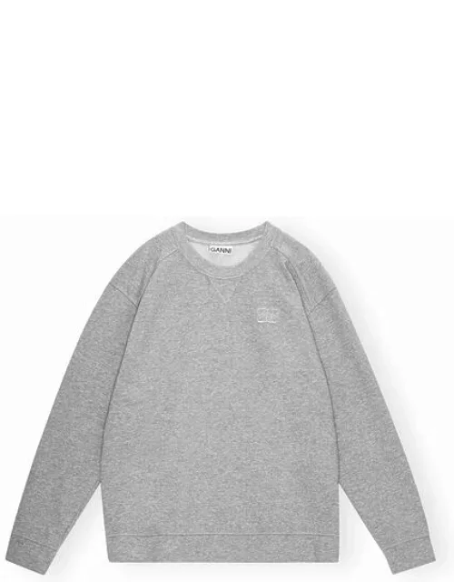 GANNI Long Sleeve Isoli Drop Shoulder Sweatshirt in Grey