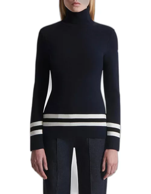 Judith Knit Turtleneck with Striped Detai
