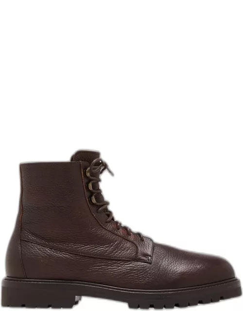 Men's Shearling-Lined Deerskin Lace-Up Boot